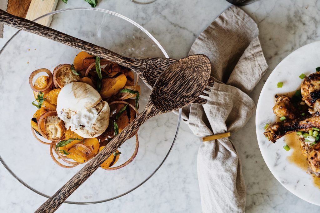 Peach and Burrata Panzella Salad