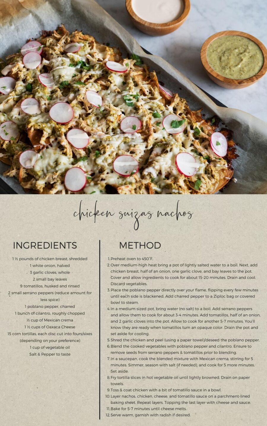 Digital Cookbook -Chicken Suizas Nachos Recipe