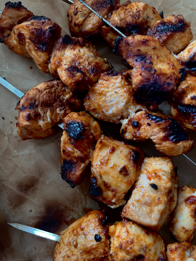 Spicy chipotle chicken skewers