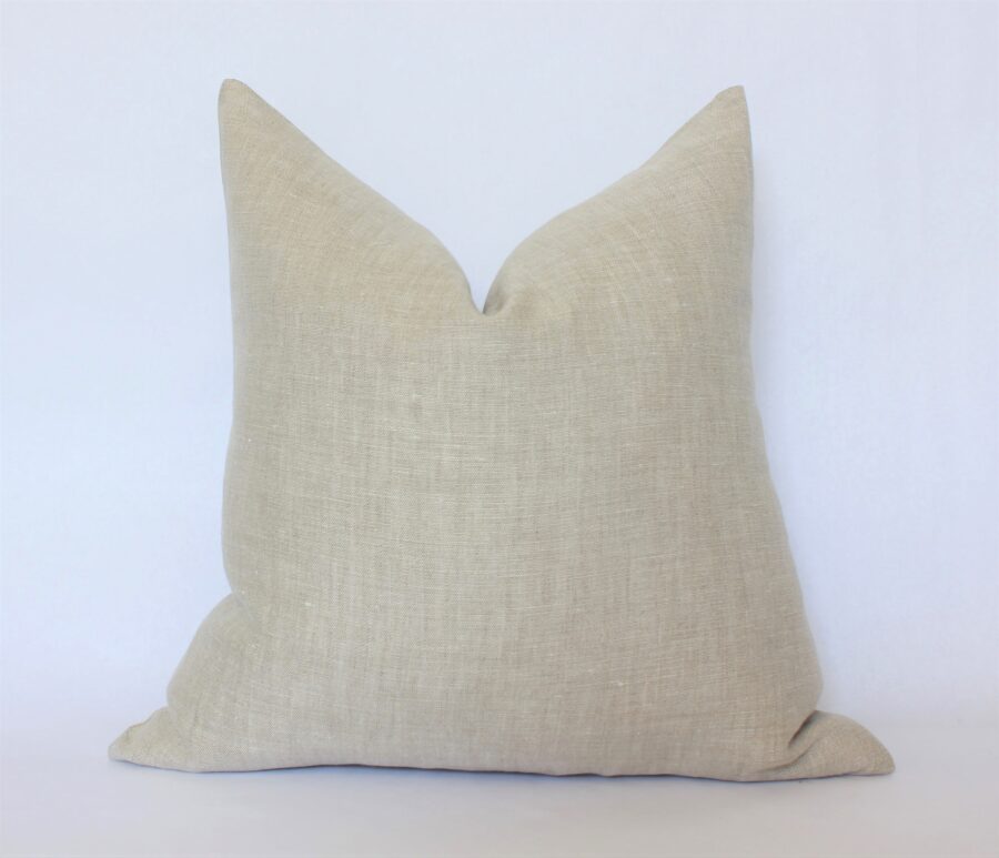 beige linen pillow cover with zipper 20x20