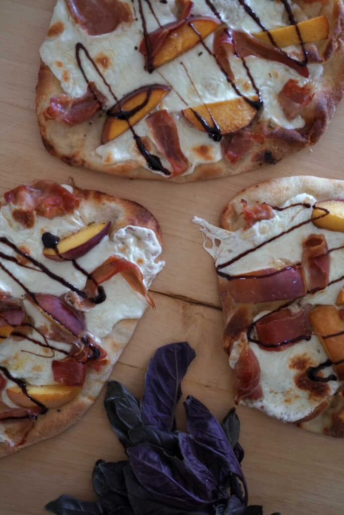 Peach and Prosciutto Pizza